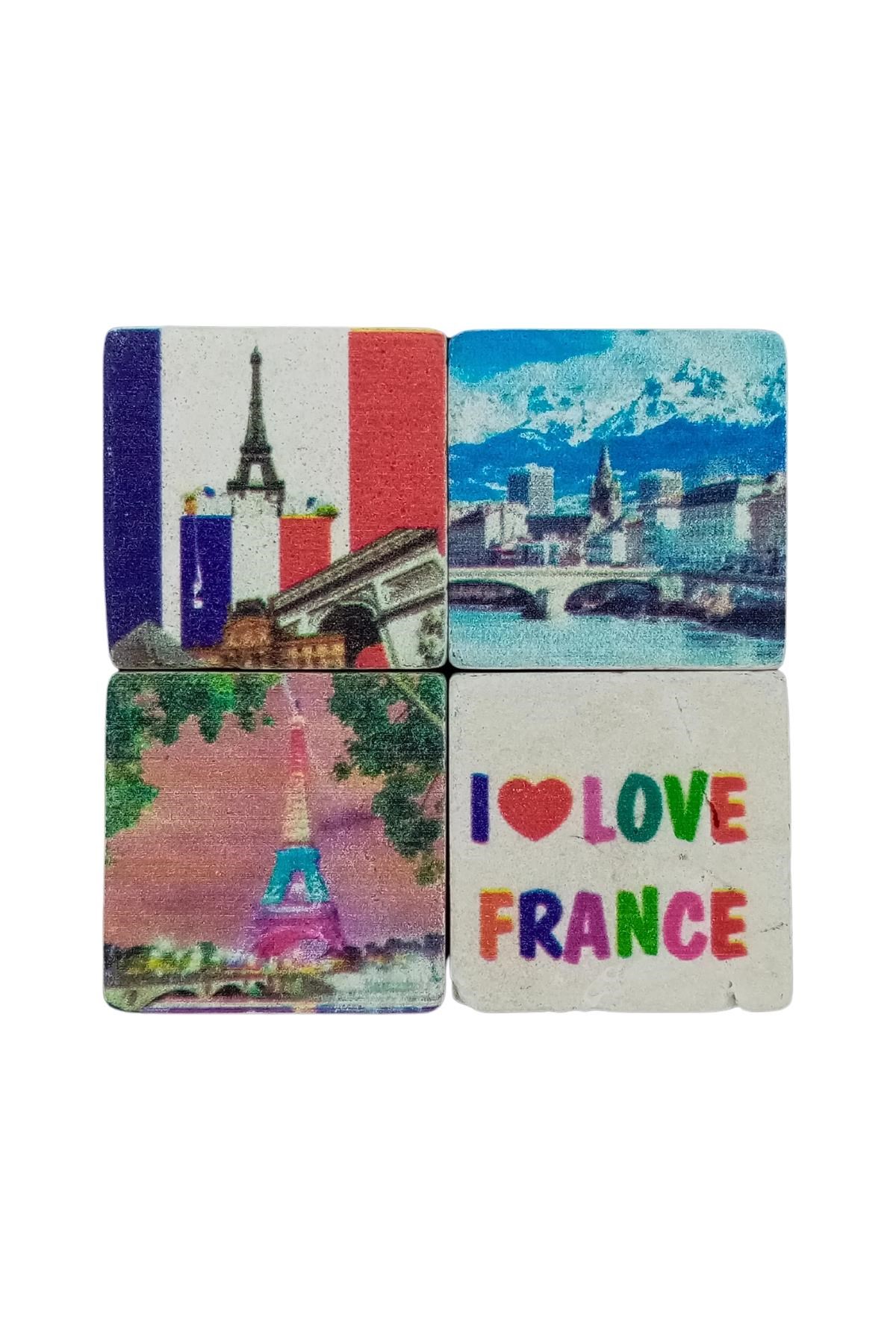 FransaDünyadan HediyelerDNY-HD101372Keskin Hediyelik Eşya Ve TekstilFransa Temalı Dörtlü Taş Magnet