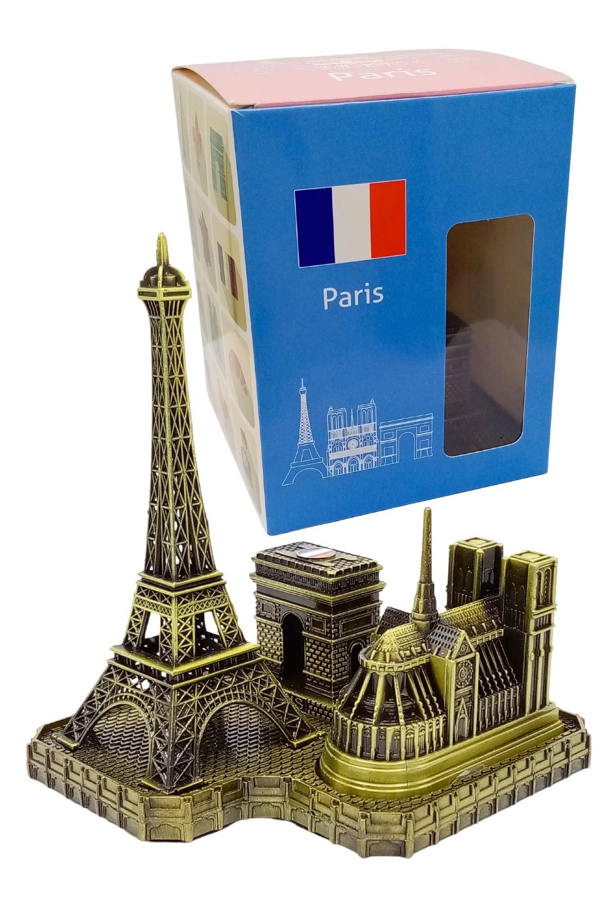 FransaDünyadan HediyelerDNY-HDMTLGD500Keskin Hediyelik Eşya Ve TekstilVintage Metal Fransa Paris Şehri Gold 14 cm
