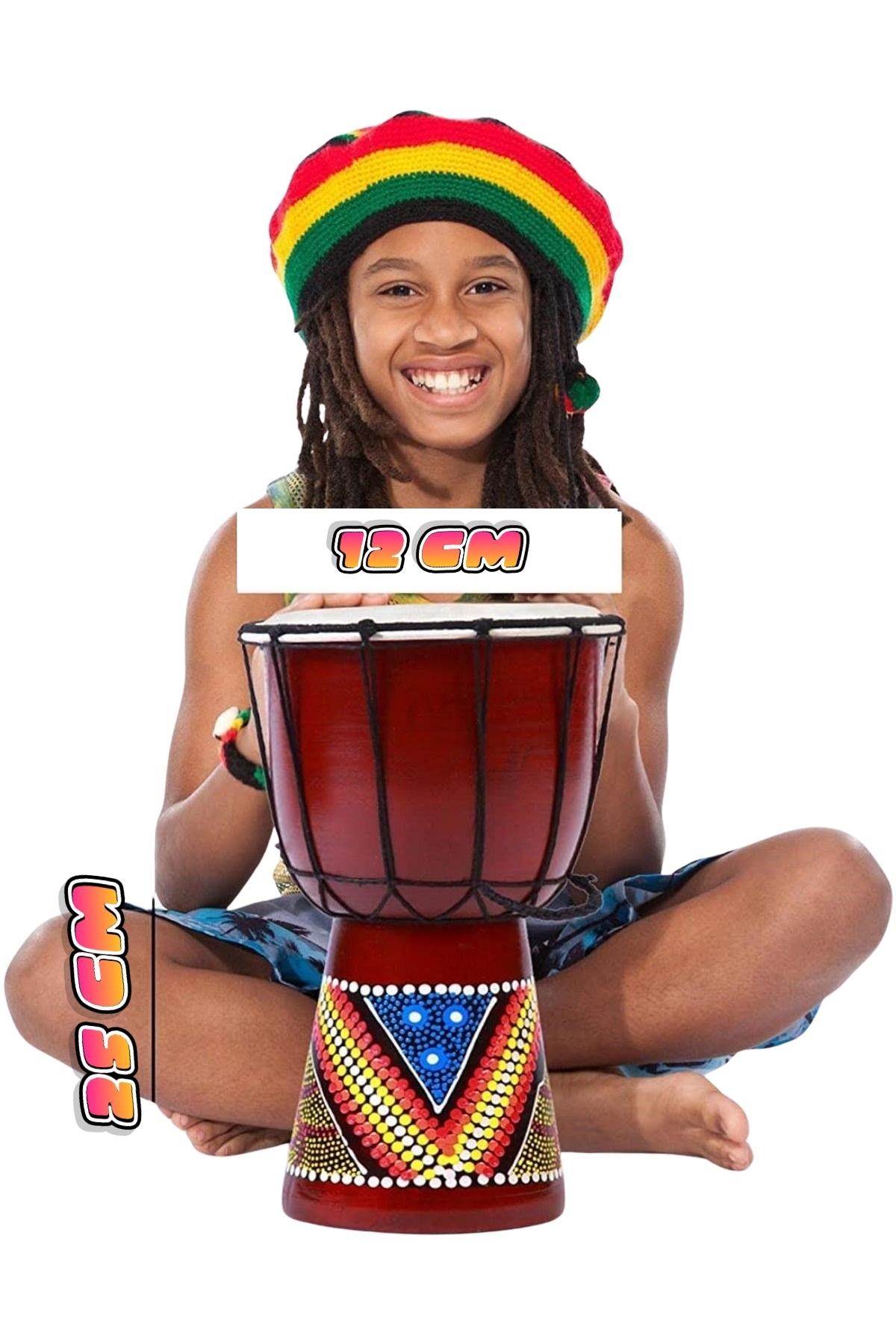 Güney Afrika CumhuriyetiDünyadan Hediyeler25cmdarbukaKeskin Hediyelik Eşya Ve TekstilDjembe Davul Darbuka Renkli Afrika El Yapımı 25cm Çocuk Bongo Kongo No.2