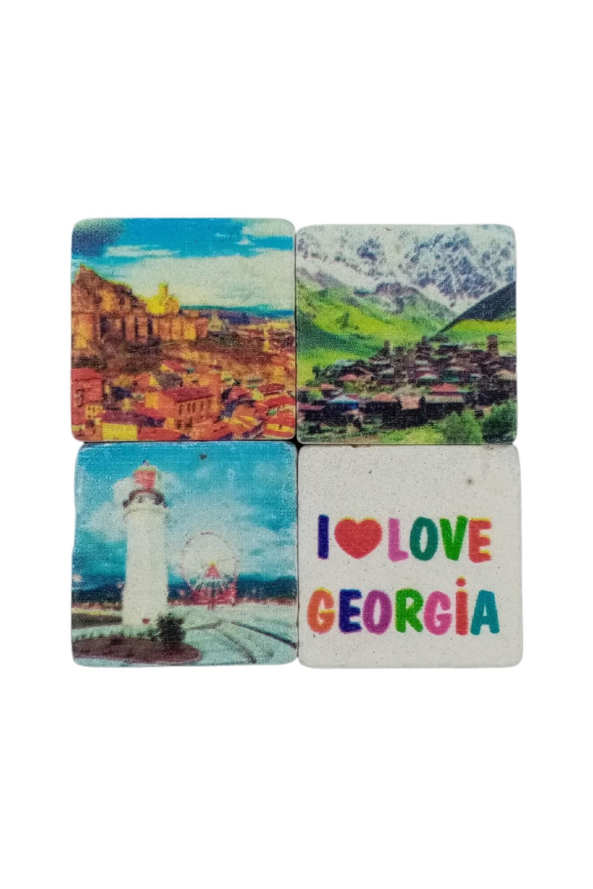GürcistanDünyadan HediyelerDNY-HD101349Keskin Hediyelik Eşya Ve TekstilGürcistan Temalı Dörtlü Taş Magnet