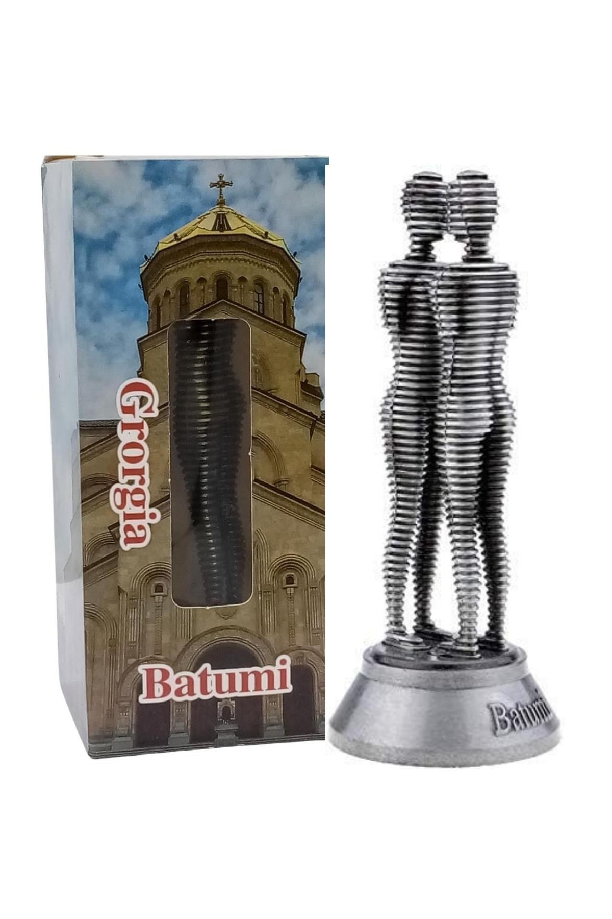 GürcistanDünyadan HediyelerDNY-HDYYLZBTM02Keskin Hediyelik Eşya Ve TekstilVintage Gümüş Metal Gürcistan Batum Ali ve Nino Heykeli 15 cm