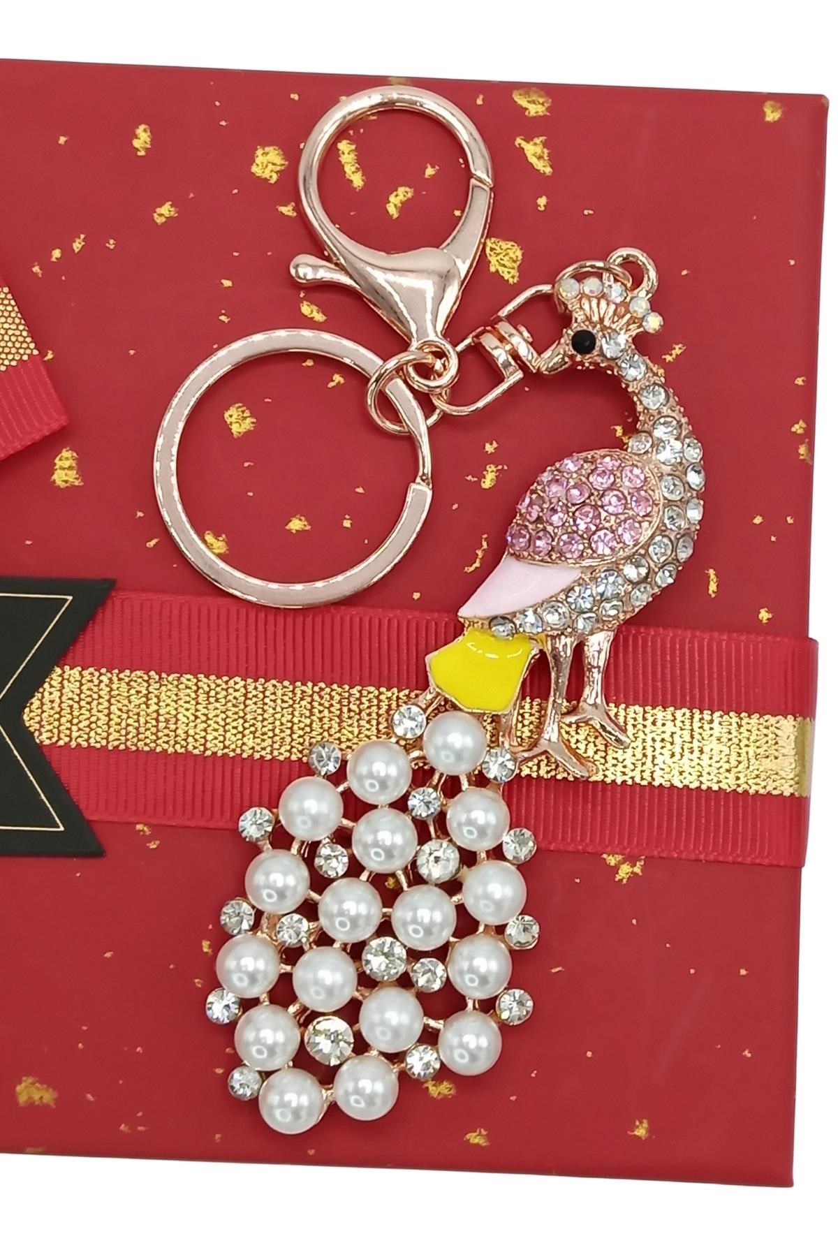 HindistanDünyadan HediyelerDNY-DHKTANHTVSK01Keskin Hediyelik Eşya Ve TekstilKristal Taşlı Pembe Tavuskuşu Anahtarlık No.1