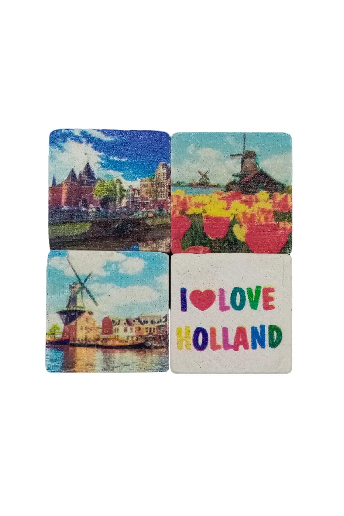 HollandaDünyadan HediyelerDNY-HD101354Keskin Hediyelik Eşya Ve TekstilHollanda Temalı Dörtlü Taş Magnet