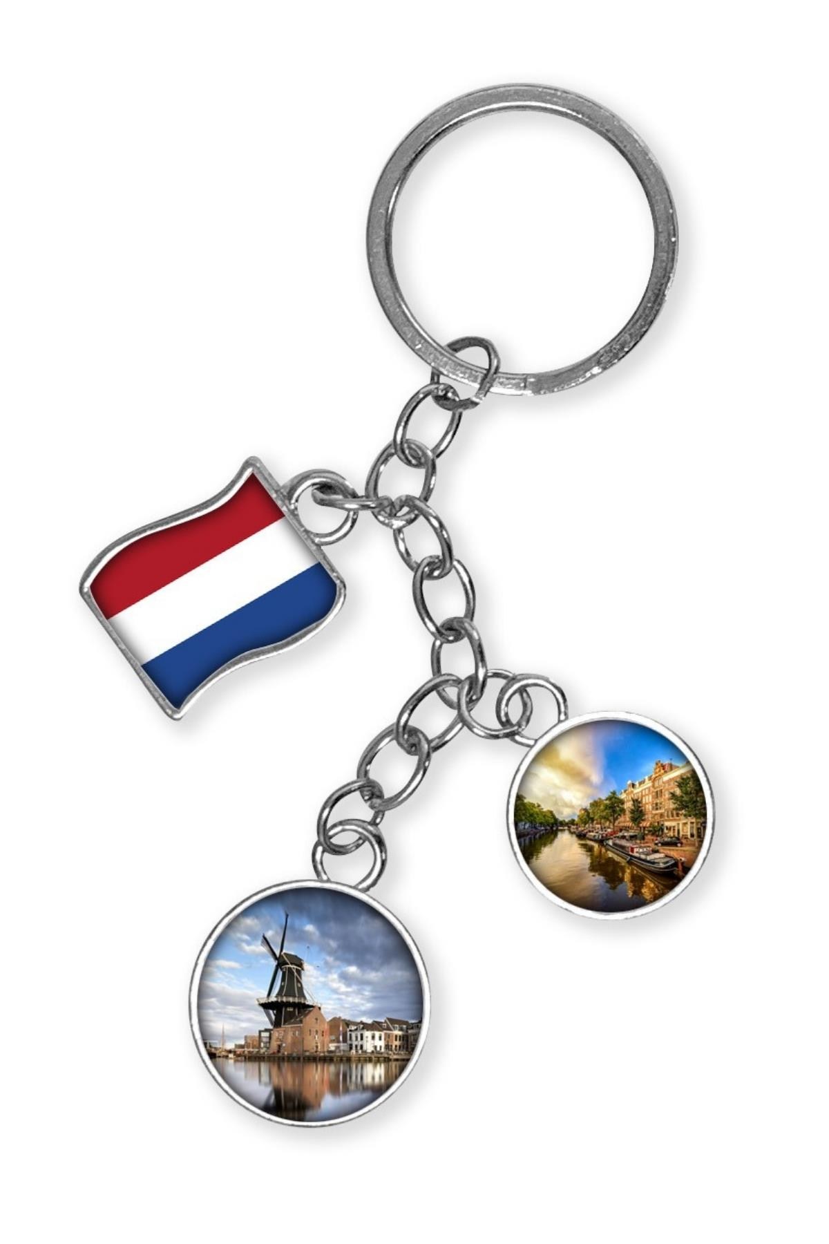 HollandaDünyadan HediyelerDNY-HDYKREPOK07Keskin Hediyelik Eşya Ve TekstilHollanda Üçlü Epoksi Metal Çift Taraflı Damla Anahtarlık Holland