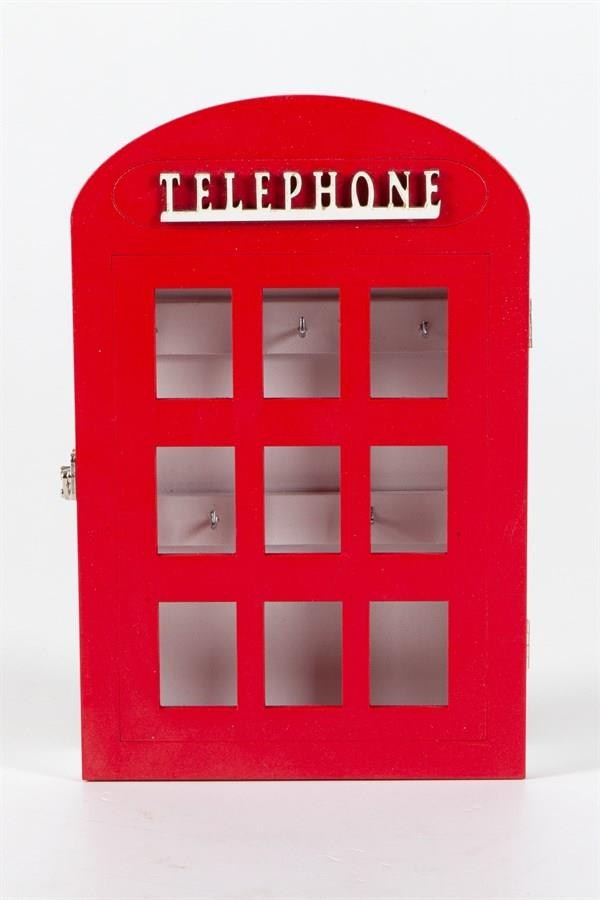 İngiltereDünyadan Hediyeler262.MY046Keskin Hediyelik Eşya Ve TekstilAhşap Anahtarlık London Telefon Kulübesi Temalı