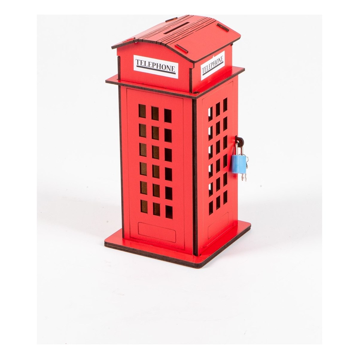 İngiltereDünyadan Hediyeler262.MY061entegraAhşap Kumbara London Telefon Kulübesi 21 cm