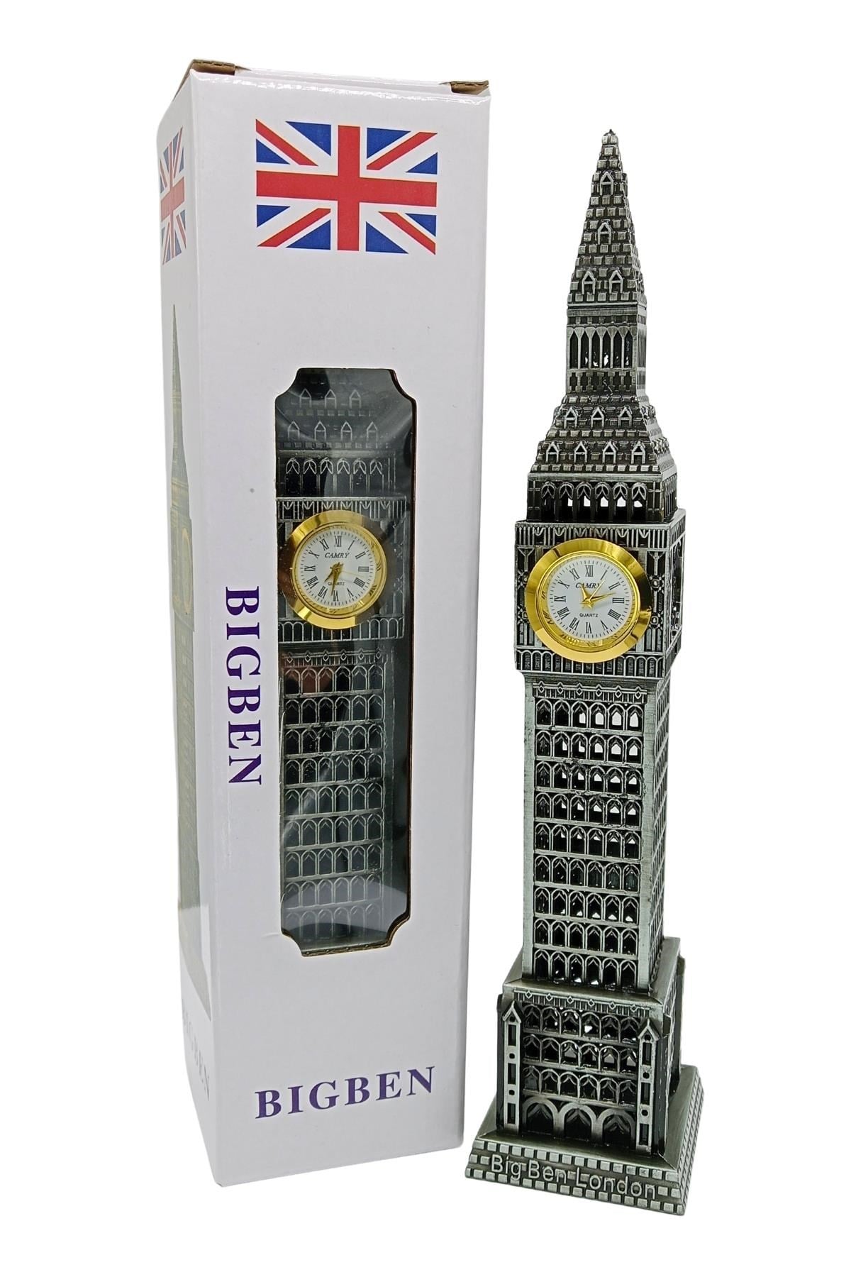 İngiltereDünyadan HediyelerDNY-DHKSKBGBNGM23Keskin Hediyelik Eşya Ve TekstilVintage Metal İngiltere London Big Ben Saat Kulesi Gümüş 23 cm