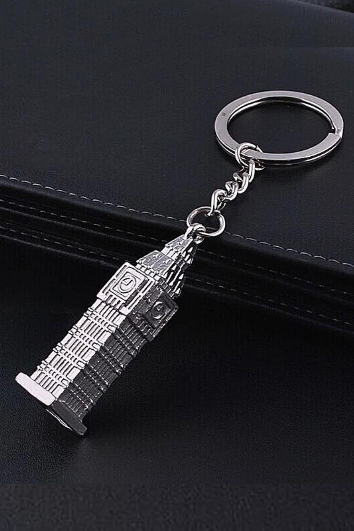İngiltereDünyadan HediyelerDNY-HD100290Keskin Hediyelik Eşya Ve TekstilGümüş 3D Big Ben Metal Anahtarlık İngiltere Londra Saat Kulesi
