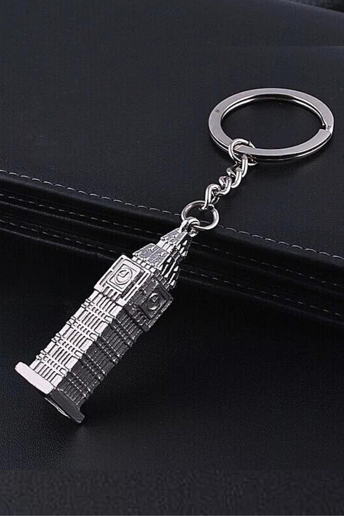 İngiltereDünyadan HediyelerDNY-HD100290Keskin Hediyelik Eşya Ve TekstilGümüş 3D Big Ben Metal Anahtarlık İngiltere Londra Saat Kulesi