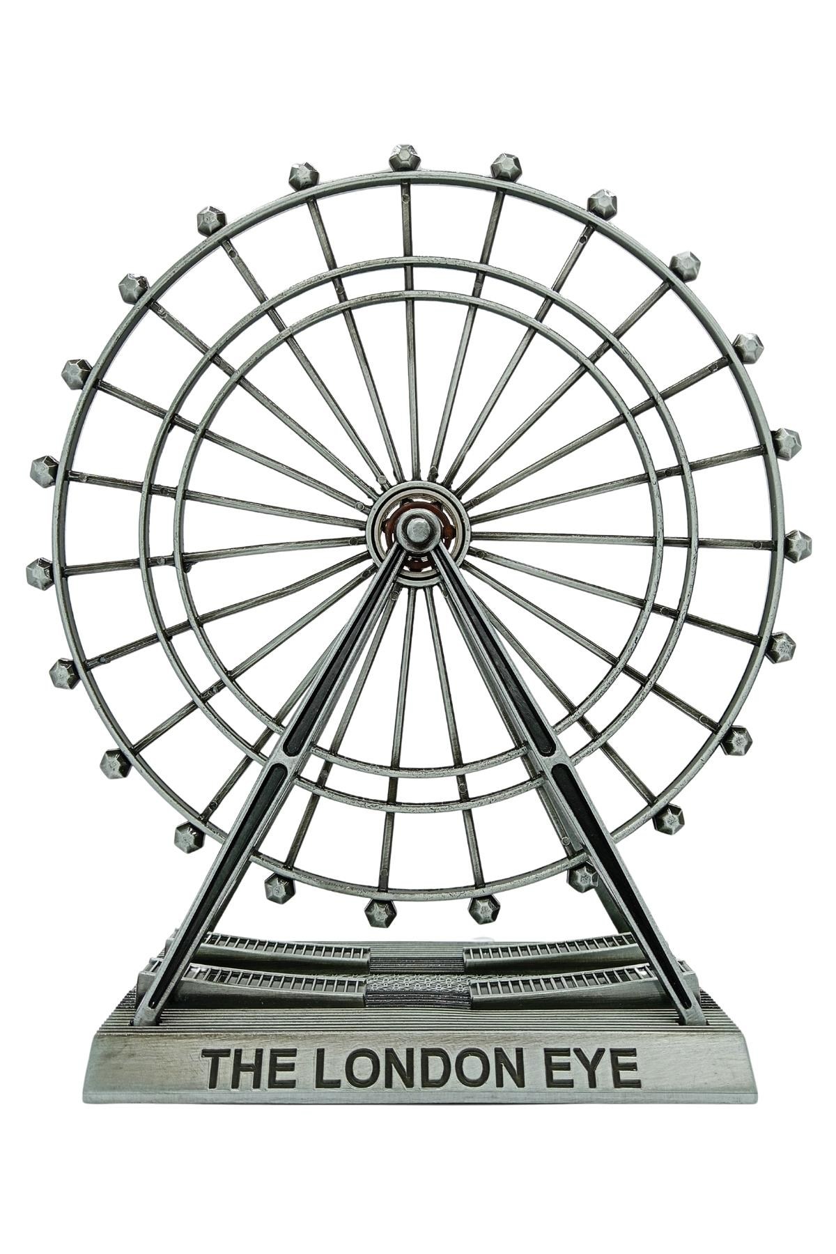 İngiltereDünyadan HediyelerDNY-HDYLEYEXL02Keskin Hediyelik Eşya Ve TekstilVintage Metal İngiltere Dönme Dolap XL 21cm Gümüş London Eye Biblo No.2
