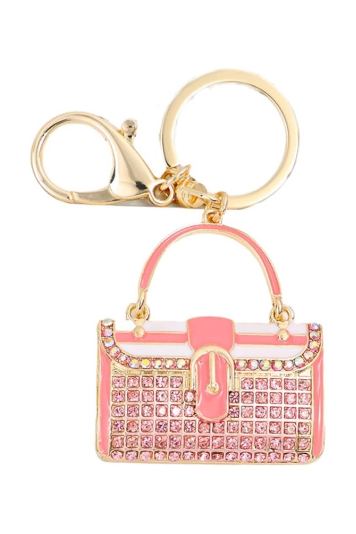İngiltereDünyadan HediyelerDNY-HDYZMRTCNT02PKeskin Hediyelik Eşya Ve TekstilKristal Taşlı Çanta Anahtarlık Pembe No.2