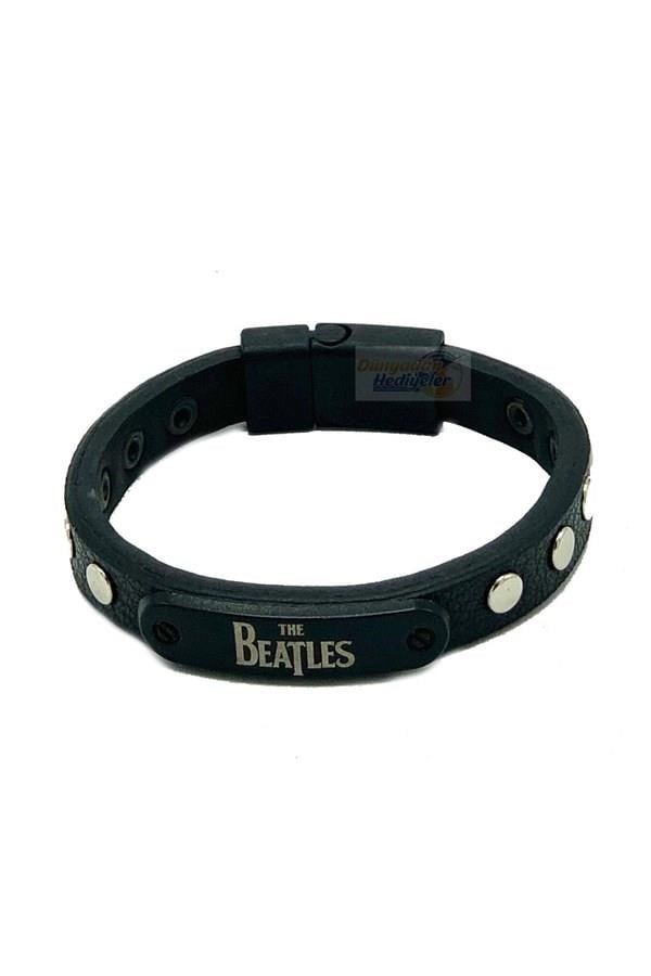 İngiltereDünyadan HediyelerVS-BLK-18Keskin Hediyelik Eşya Ve TekstilBeatles Figürlü Unisex Deri Çelik Bileklik
