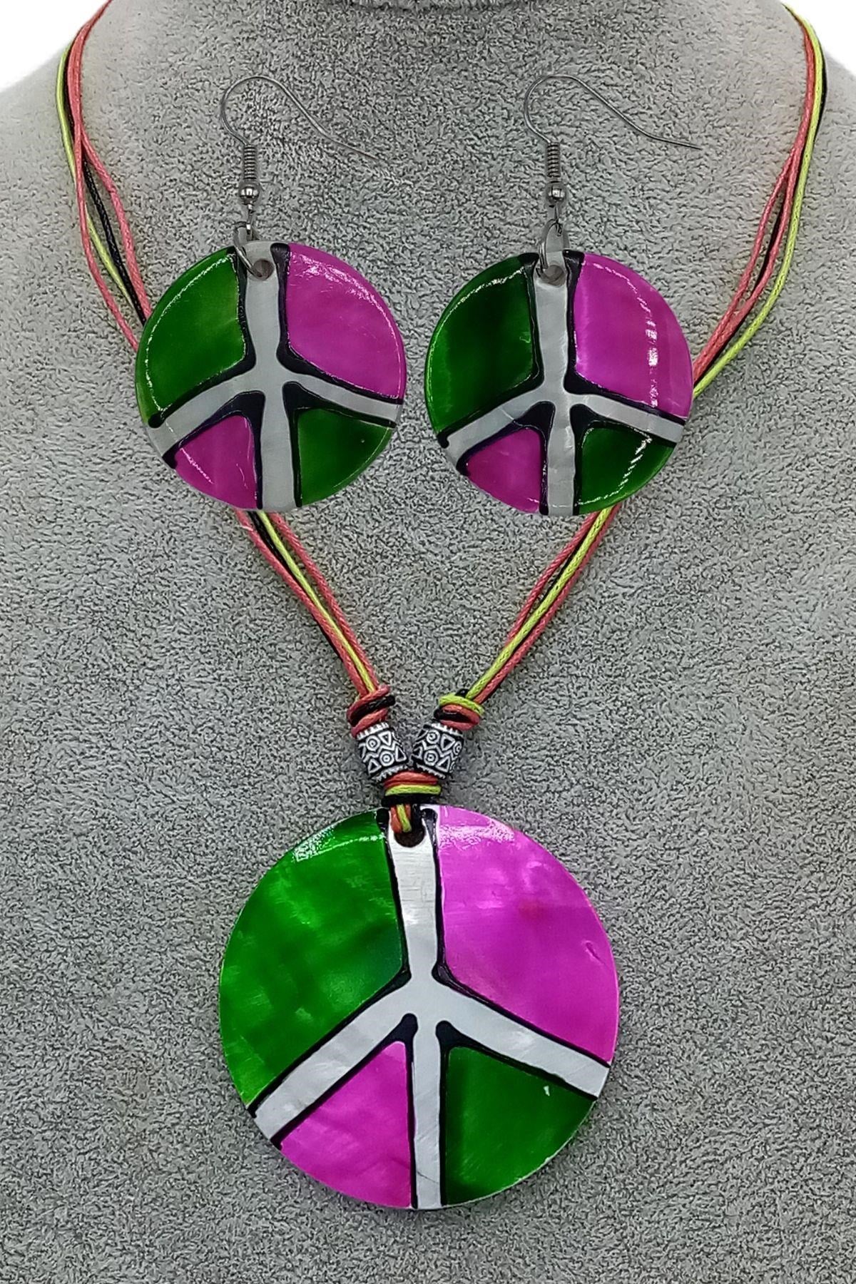 İspanyaDünyadan HediyelerDNY-HD100423Keskin Hediyelik Eşya Ve TekstilSedef Kolye ve Sedef Küpe Seti Barış