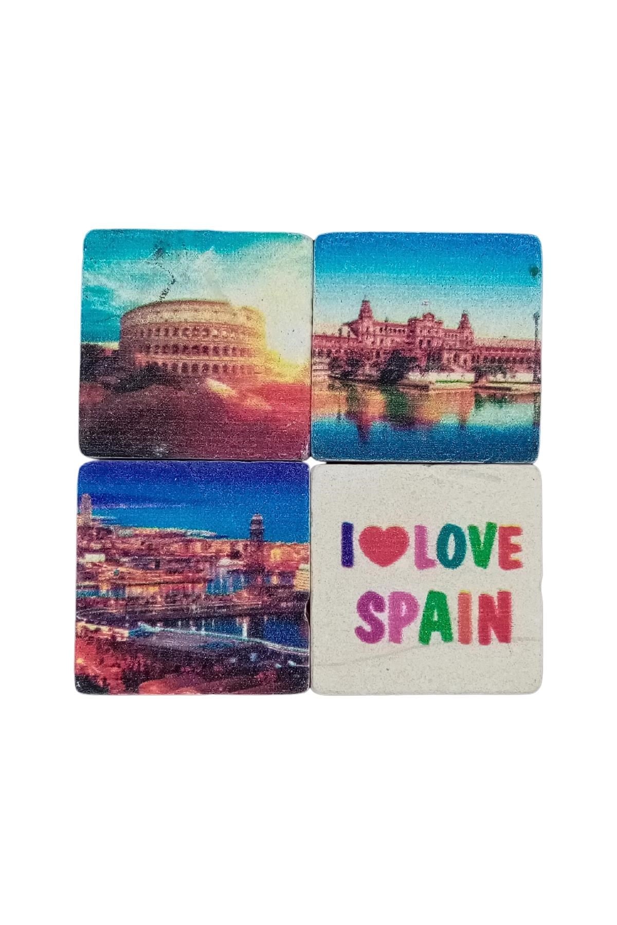 İspanyaDünyadan HediyelerDNY-HD101371Keskin Hediyelik Eşya Ve Tekstilİspanya Temalı Dörtlü Taş Magnet