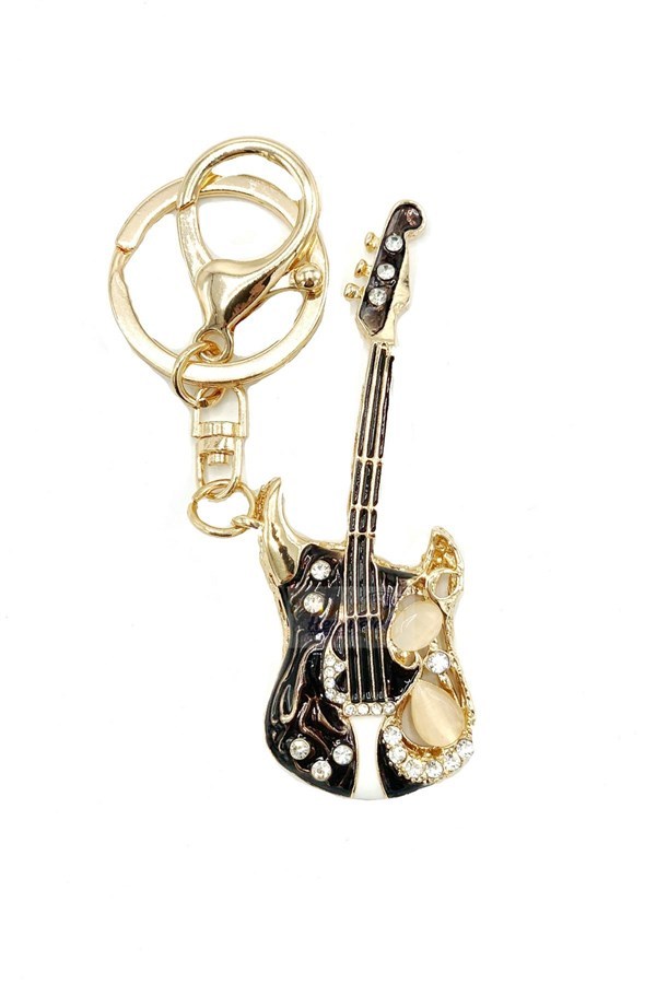 İspanyaDünyadan HediyelerŞRK-HTR-0012Keskin Hediyelik Eşya Ve TekstilKristal Taşlı Gitar Anahtarlık Siyah