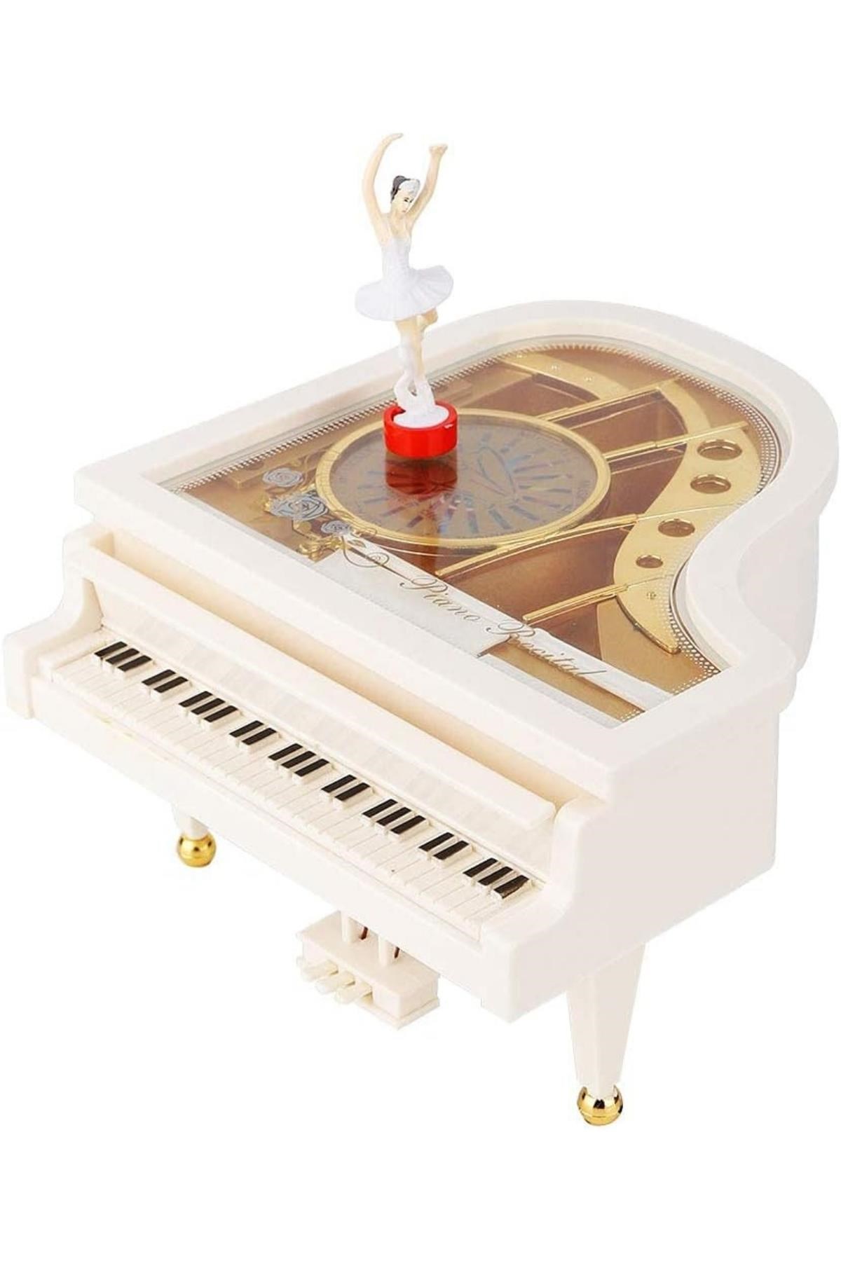 İstanbulDünyadan HediyelerDNY-HD100899Keskin Hediyelik Eşya Ve TekstilPiyano Müzik Kutusu Döner Balerinli Küçük Boy 14 cm