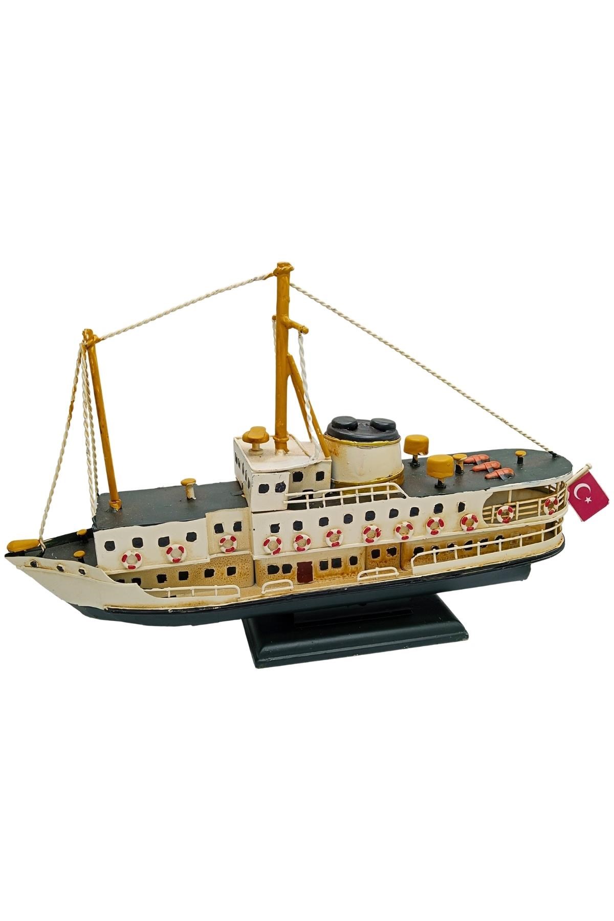 İstanbulDünyadan HediyelerHDY1210CS-211Keskin Hediyelik Eşya Ve TekstilDekoratif Metal Gemi İstanbul Yolcu Vapuru 34cm