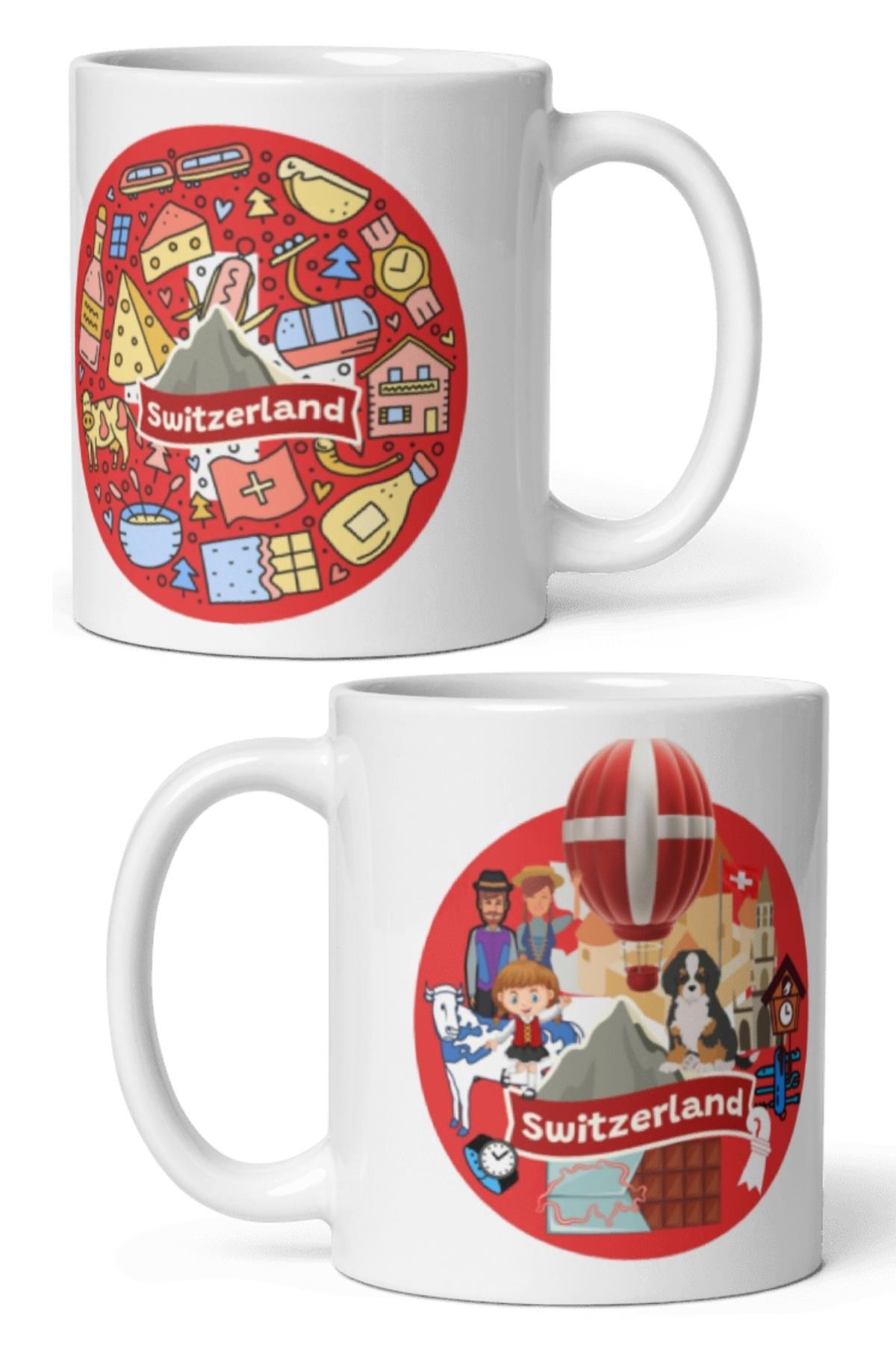 İsviçreDünyadan HediyelerDNY-HDMUGB12Keskin Hediyelik Eşya Ve Tekstilİsviçre Kupa Bardak 2 Adet Seyahat Hatıra Switzerland Mug