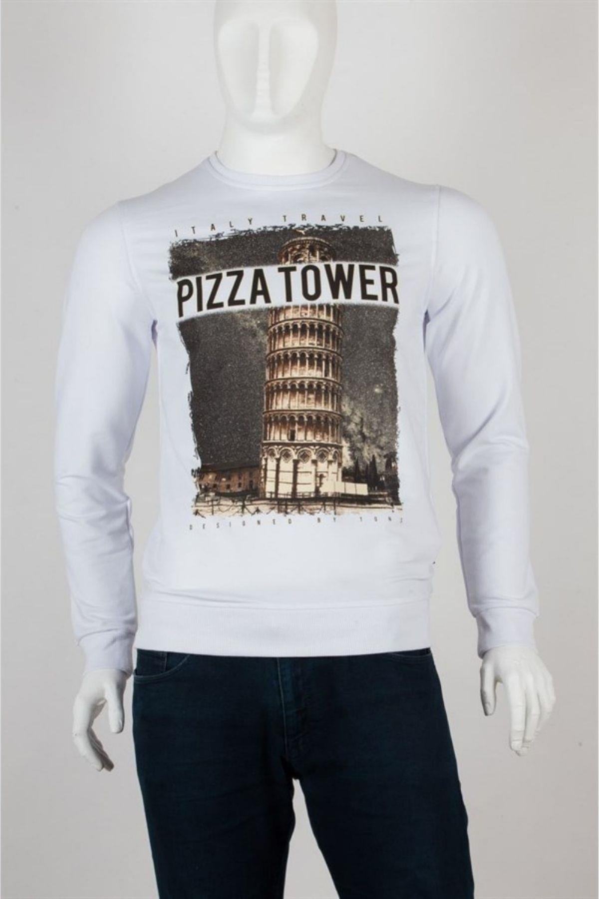 İtalyaDünyadan HediyelerDNY-HD100031Keskin Hediyelik Eşya Ve TekstilPisa Kulesi Unisex Pamuklu Slim Fit Sweatshirt Large