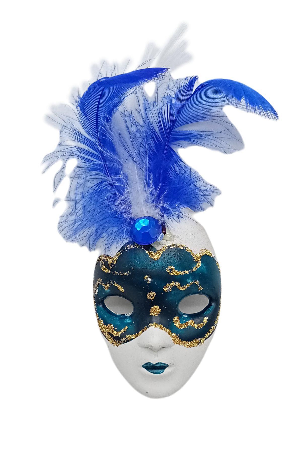 İtalyaDünyadan HediyelerDNY-HD100381Keskin Hediyelik Eşya Ve TekstilVenedik Maske Magnet 3D Buzdolabı Magneti Simli ve Tüylü No.1