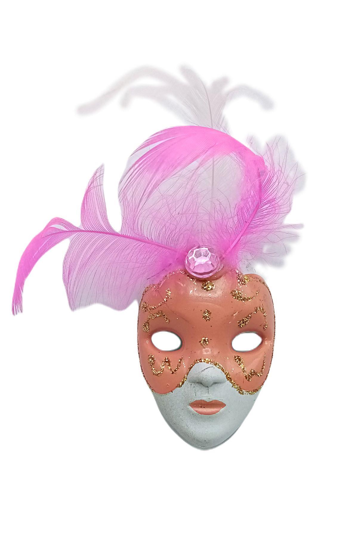 İtalyaDünyadan HediyelerDNY-HD100382Keskin Hediyelik Eşya Ve TekstilVenedik Maske Magnet 3D Buzdolabı Magneti Simli ve Tüylü No.2
