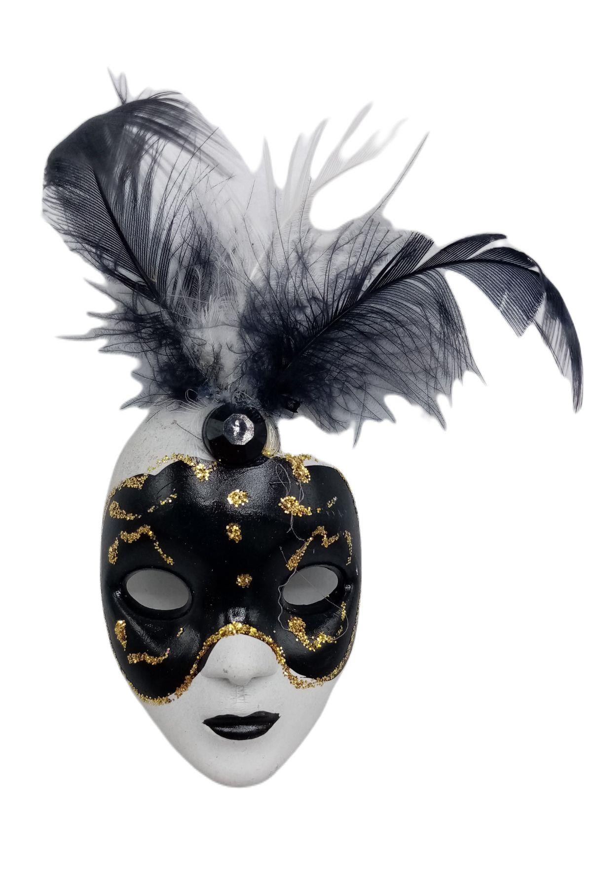İtalyaDünyadan HediyelerDNY-HD100384Keskin Hediyelik Eşya Ve TekstilVenedik Maske Magnet 3D Buzdolabı Magneti Simli ve Tüylü No.4