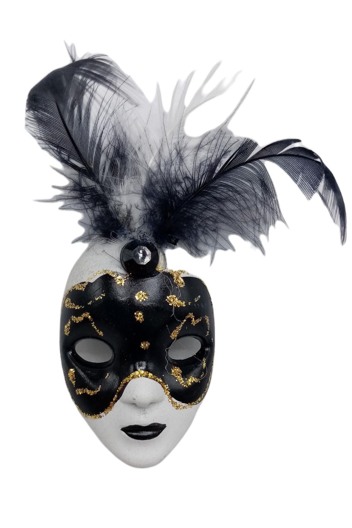 İtalyaDünyadan HediyelerDNY-HD100384Keskin Hediyelik Eşya Ve TekstilVenedik Maske Magnet 3D Buzdolabı Magneti Simli ve Tüylü No.4