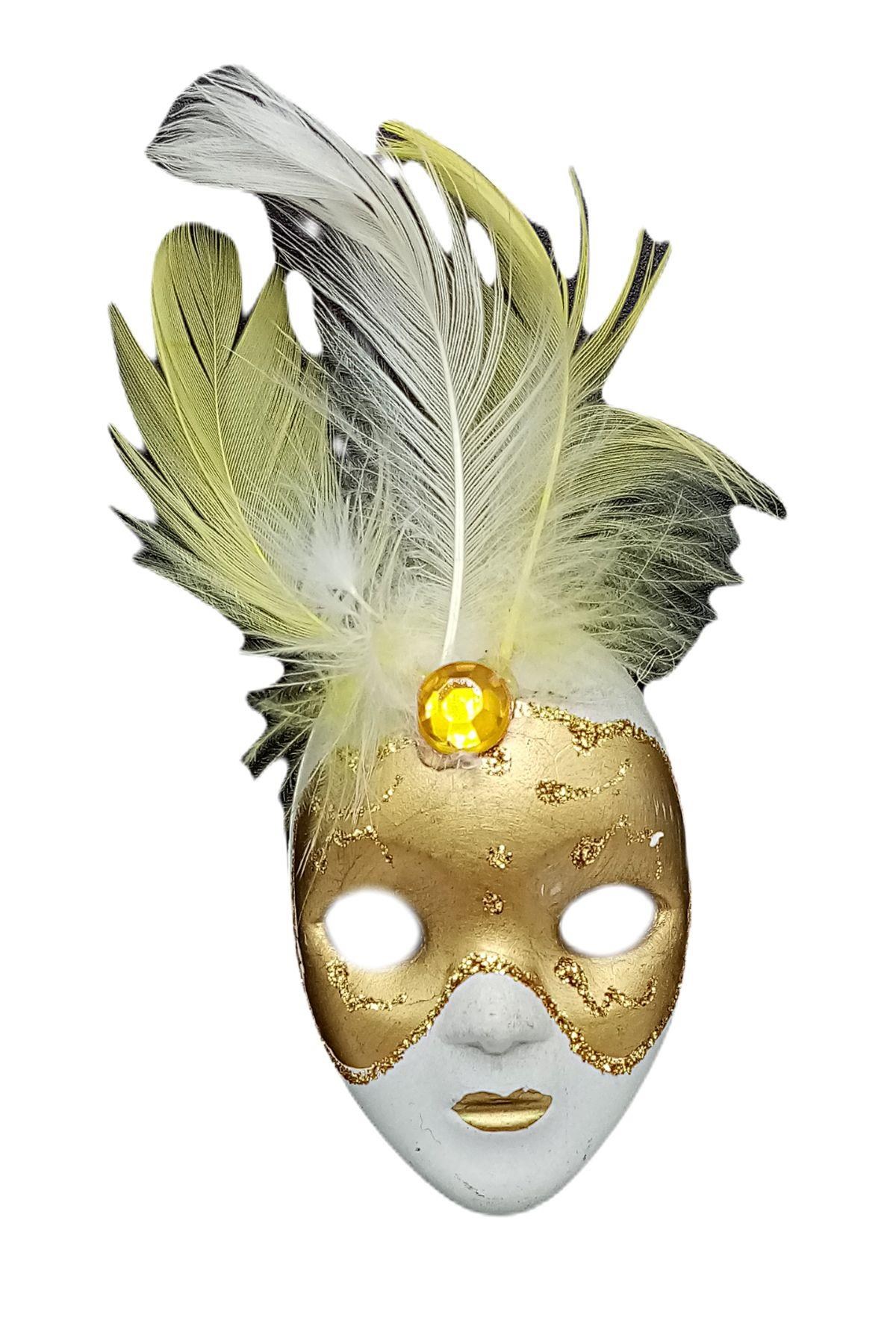İtalyaDünyadan HediyelerDNY-HD100387Keskin Hediyelik Eşya Ve TekstilVenedik Maske Magnet 3D Buzdolabı Magneti Simli ve Tüylü No.7