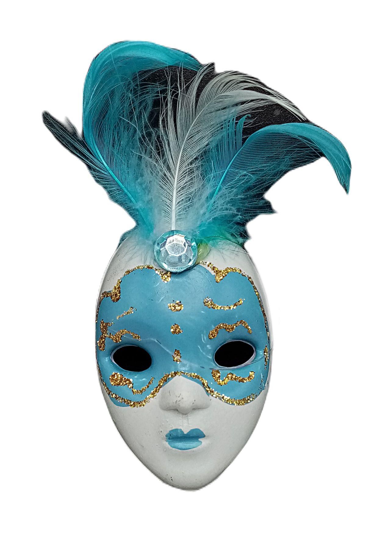 İtalyaDünyadan HediyelerDNY-HD100390Keskin Hediyelik Eşya Ve TekstilVenedik Maske Magnet 3D Buzdolabı Magneti Simli ve Tüylü No.10