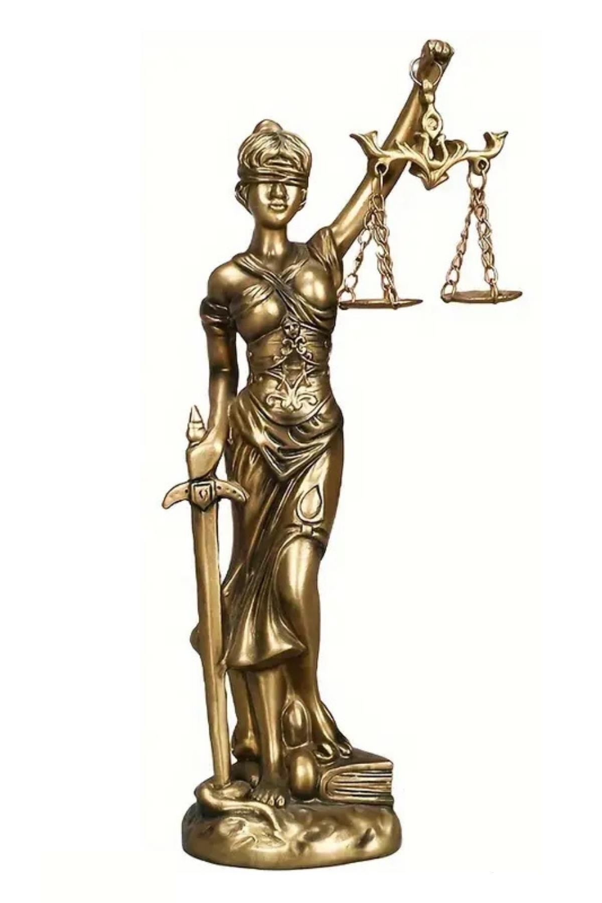 İtalyaDünyadan HediyelerDNY-HDY1681Keskin Hediyelik Eşya Ve TekstilThemis Adalet Kadını Terazisi Heykeli Gold 24cm