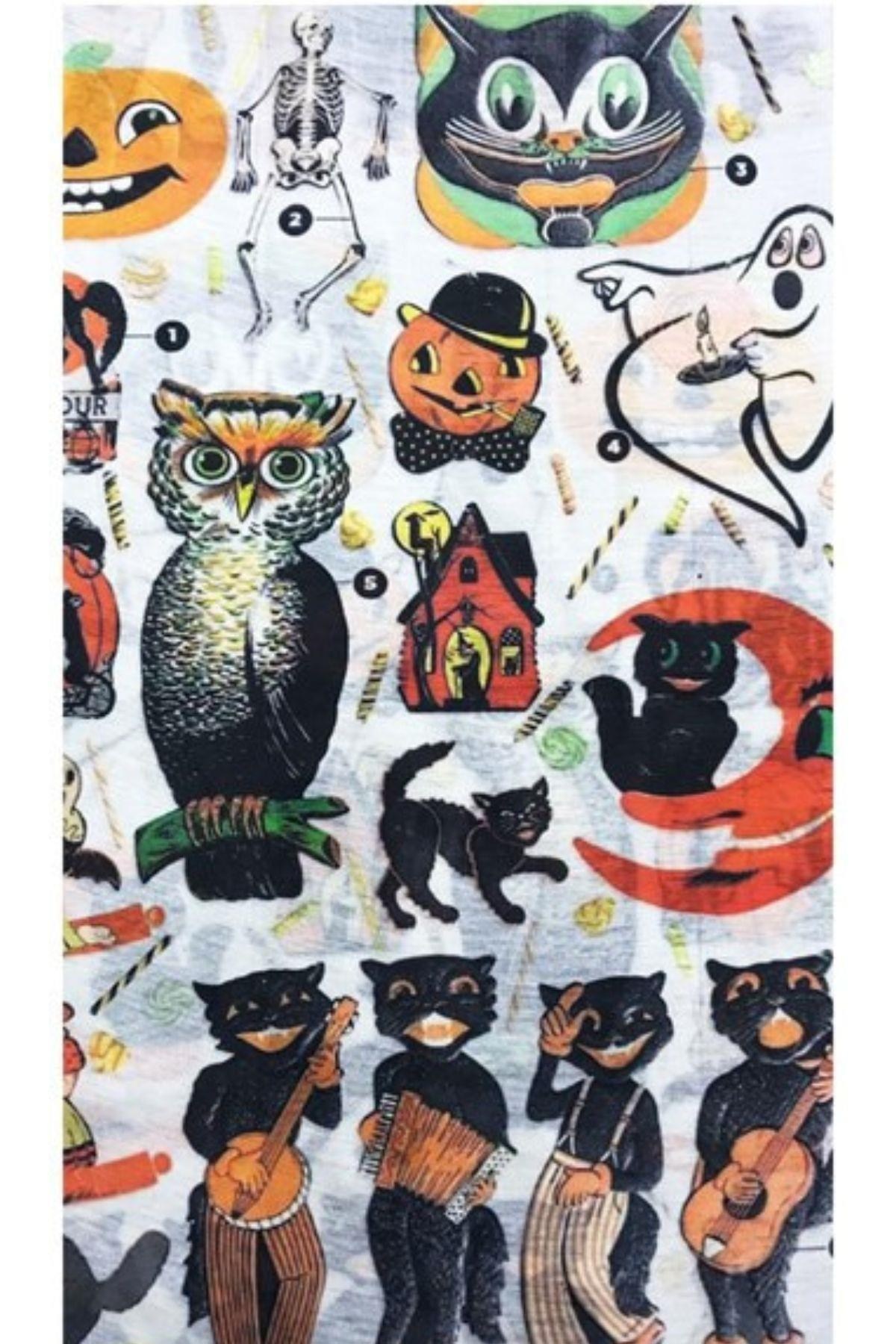İtalyaDünyadan HediyelerVOSBF-03256Keskin Hediyelik Eşya Ve TekstilBuff Baykuş ve Kedi Temalı Boyunluk Bandana No:170