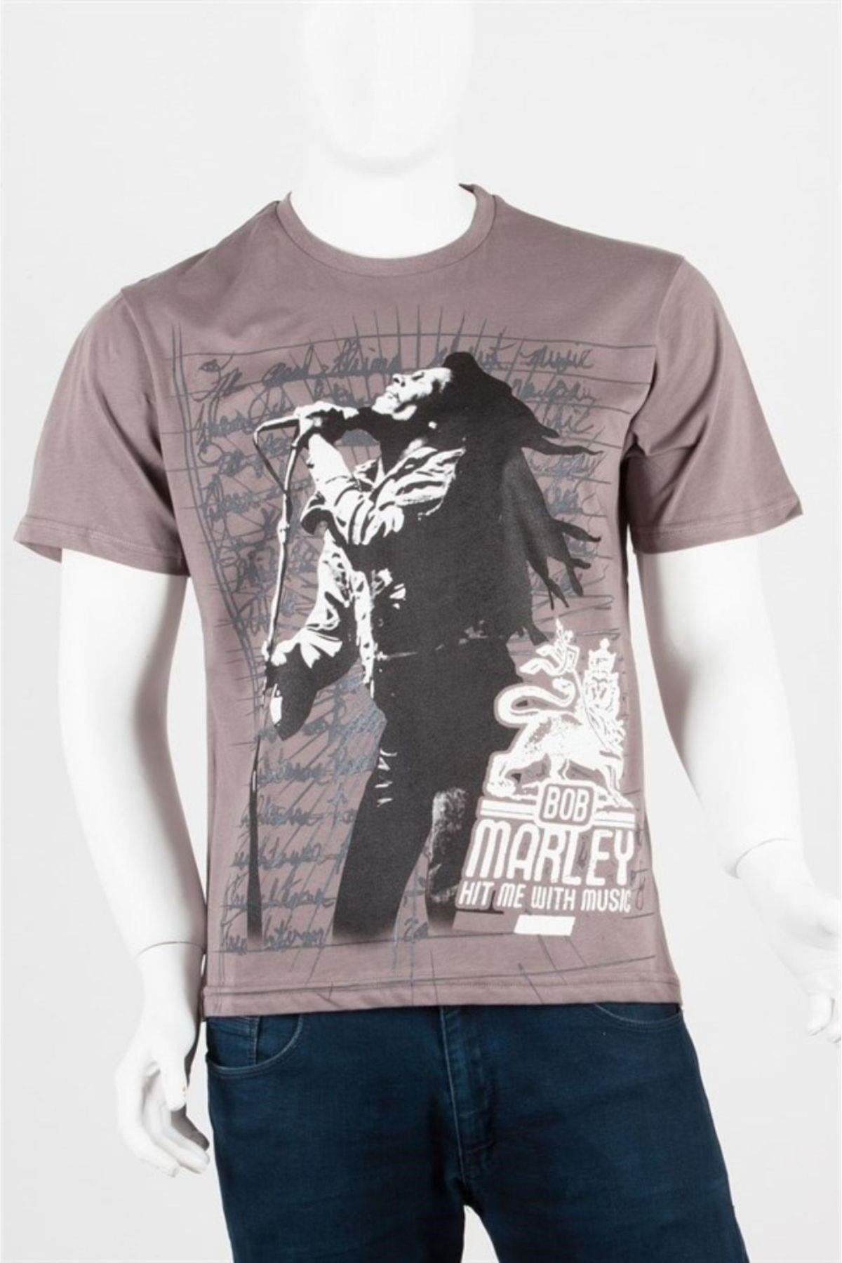 JamaikaDünyadan HediyelerDNY-HD100041Keskin Hediyelik Eşya Ve TekstilBob Marley Unisex Pamuklu Regular Fit Gri Tişört Small
