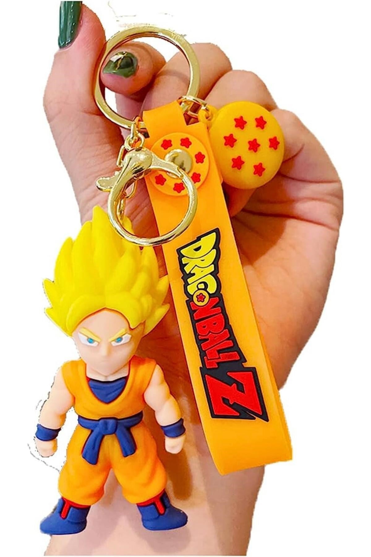 JaponyaDünyadan HediyelerDNY-HD100653Keskin Hediyelik Eşya Ve TekstilAnime Dragon Ball Z Ejderha Topu Super Saiyan 3D Silikon Anahtarlık