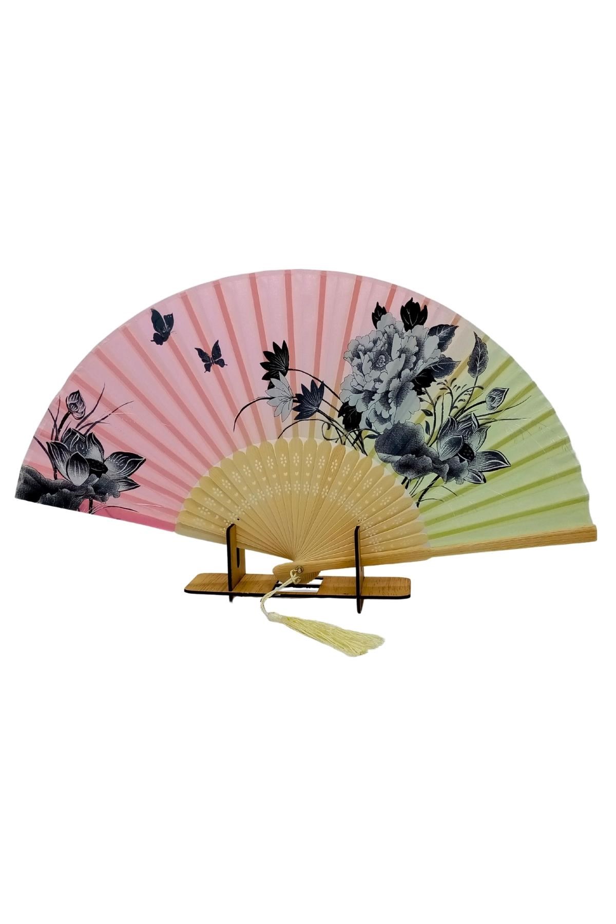 JaponyaDünyadan HediyelerDNY-HD100686Keskin Hediyelik Eşya Ve TekstilJapon Bambu Kumaş Yelpaze Çanta Boy Stant Hediyeli No.4