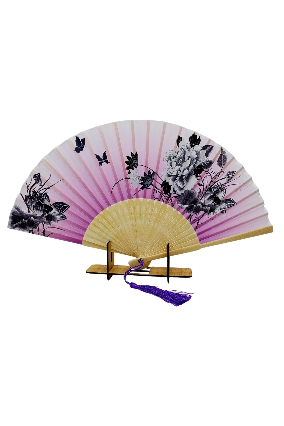 JaponyaDünyadan HediyelerDNY-HD100688Keskin Hediyelik Eşya Ve TekstilJapon Bambu Kumaş Yelpaze Çanta Boy Stant Hediyeli No.6