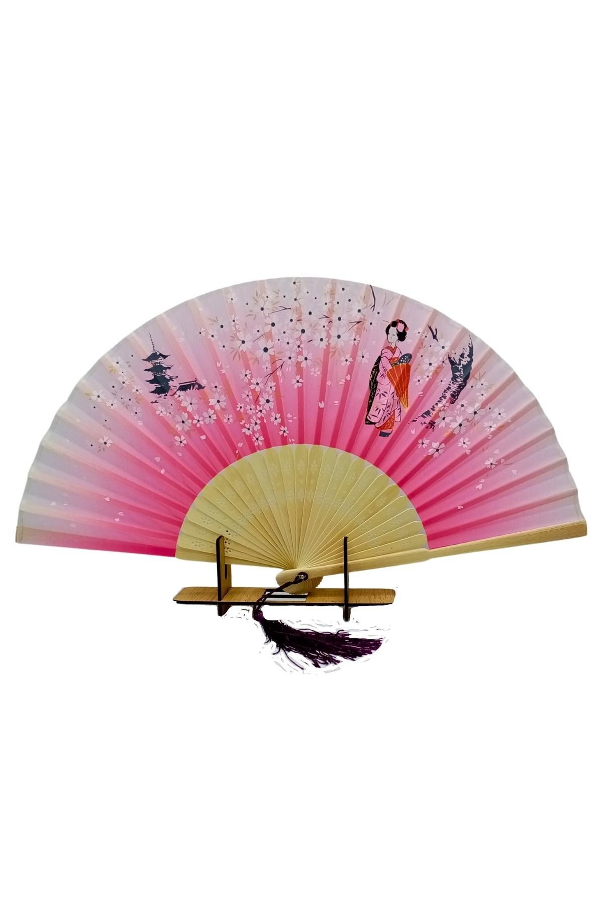 JaponyaDünyadan HediyelerDNY-HD100691Keskin Hediyelik Eşya Ve TekstilJapon Bambu Kumaş Yelpaze Çanta Boy Stant Hediyeli No.9