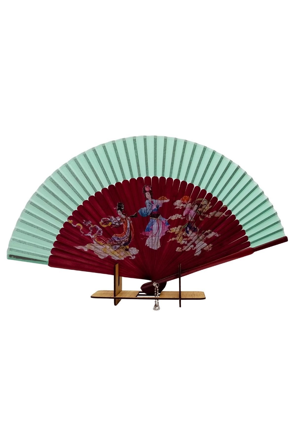 JaponyaDünyadan HediyelerDNY-HD100693Keskin Hediyelik Eşya Ve TekstilJapon Bambu Kumaş Yelpaze Çanta Boy Stant Hediyeli No.11