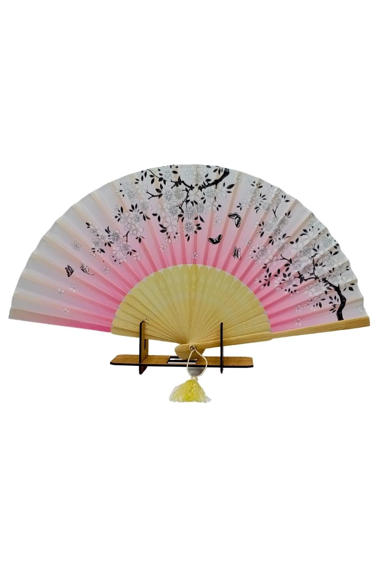 JaponyaDünyadan HediyelerDNY-HD100697Keskin Hediyelik Eşya Ve TekstilJapon Bambu Kumaş Yelpaze Çanta Boy Stant Hediyeli No.15