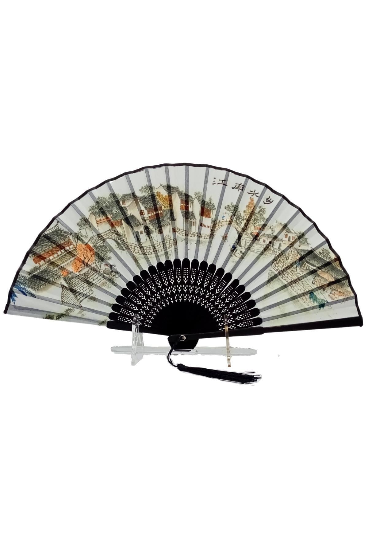 JaponyaDünyadan HediyelerDNY-HD100751Keskin Hediyelik Eşya Ve TekstilJapon Bambu Kumaş Yelpaze Çanta Boy Stant Hediyeli No.69