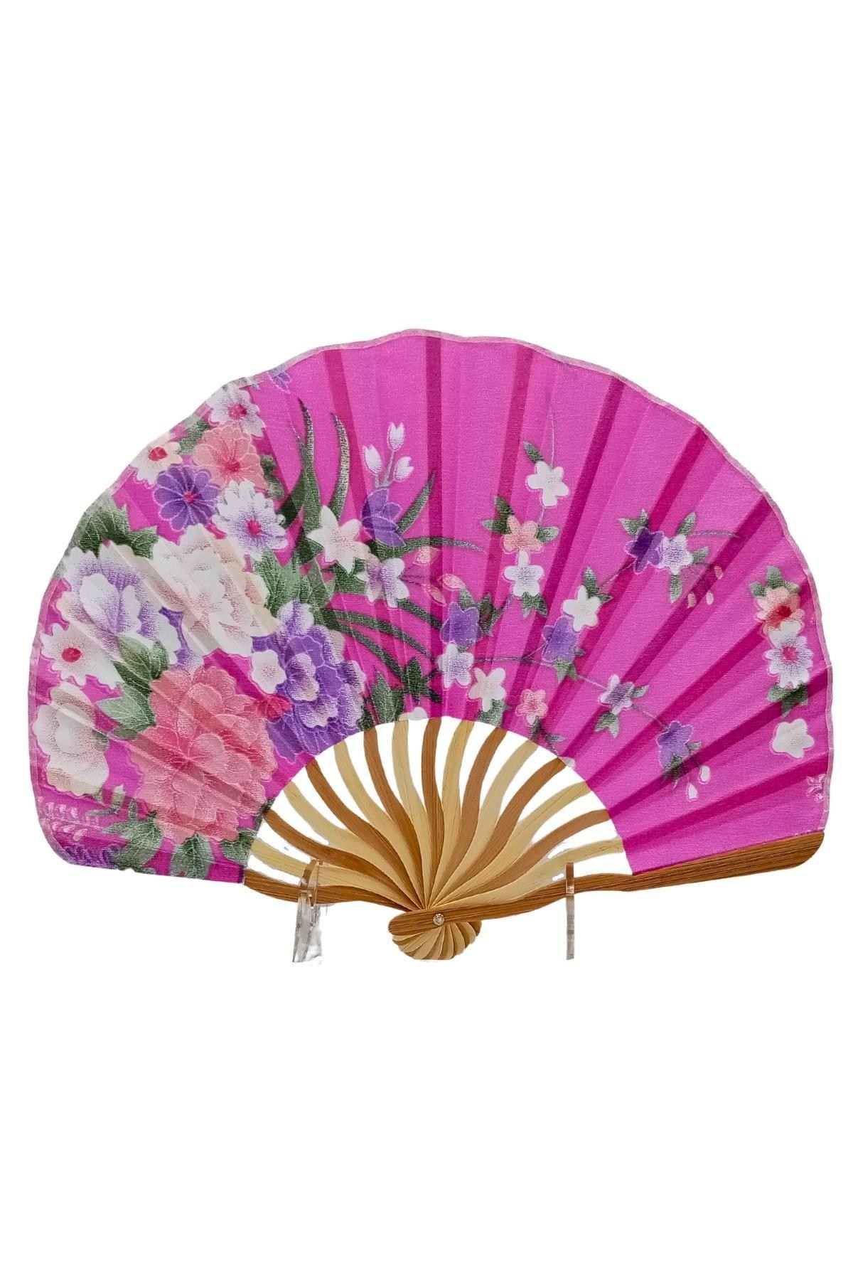 JaponyaDünyadan HediyelerDNY-HD100807Keskin Hediyelik Eşya Ve TekstilJapon Bambu Kumaş Yelpaze Çanta Boy Stant Hediyeli No.125