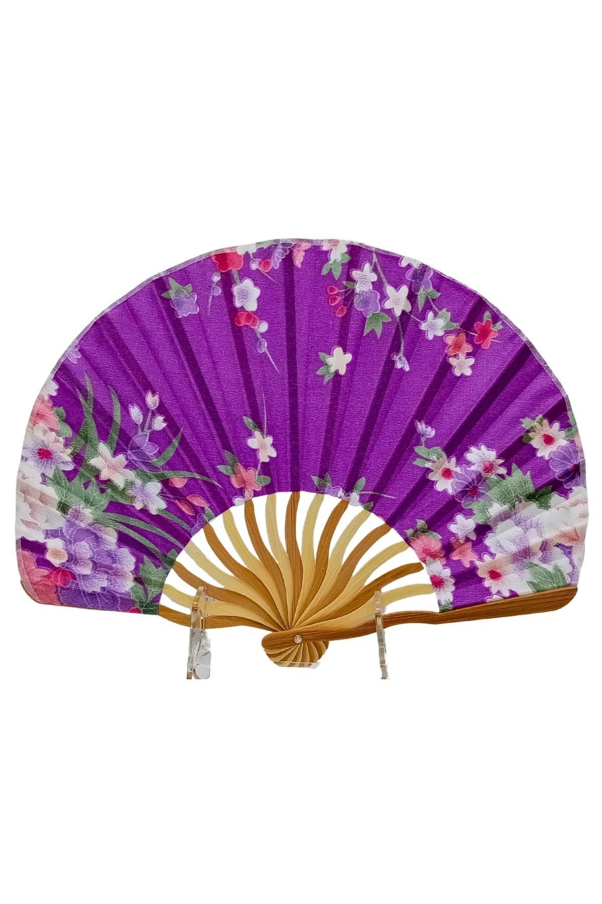 JaponyaDünyadan HediyelerDNY-HD100811Keskin Hediyelik Eşya Ve TekstilJapon Bambu Kumaş Yelpaze Çanta Boy Stant Hediyeli No.129