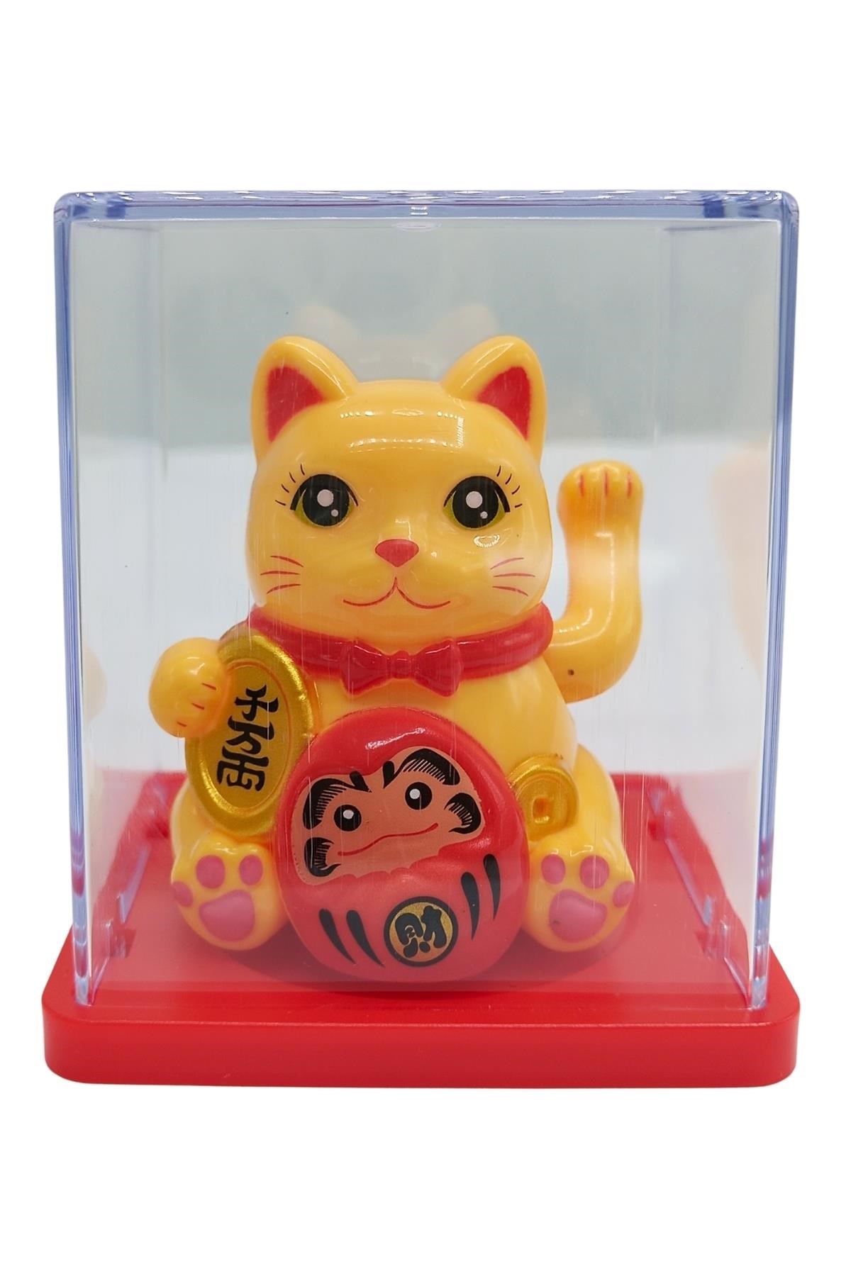 JaponyaDünyadan HediyelerDNY-HDY4526S4KRM04Keskin Hediyelik Eşya Ve TekstilManeki Neko El Sallayan Mini Şans Kedisi Krem Solar Güneş Enerjili 5x5cm S4KRM04