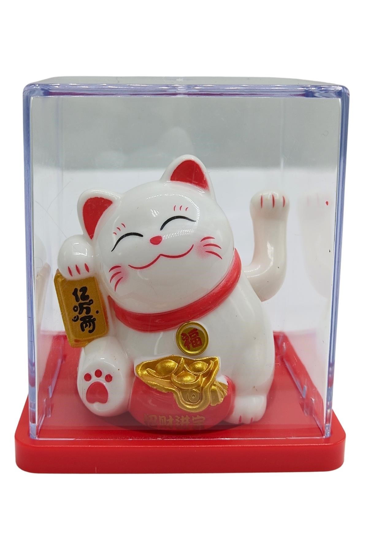 JaponyaDünyadan HediyelerDNY-HDY4527Y5BYZ05Keskin Hediyelik Eşya Ve TekstilManeki Neko El Sallayan Mini Şans Kedisi Beyaz Solar Güneş Enerjili 5x5cm Y5BYZ05
