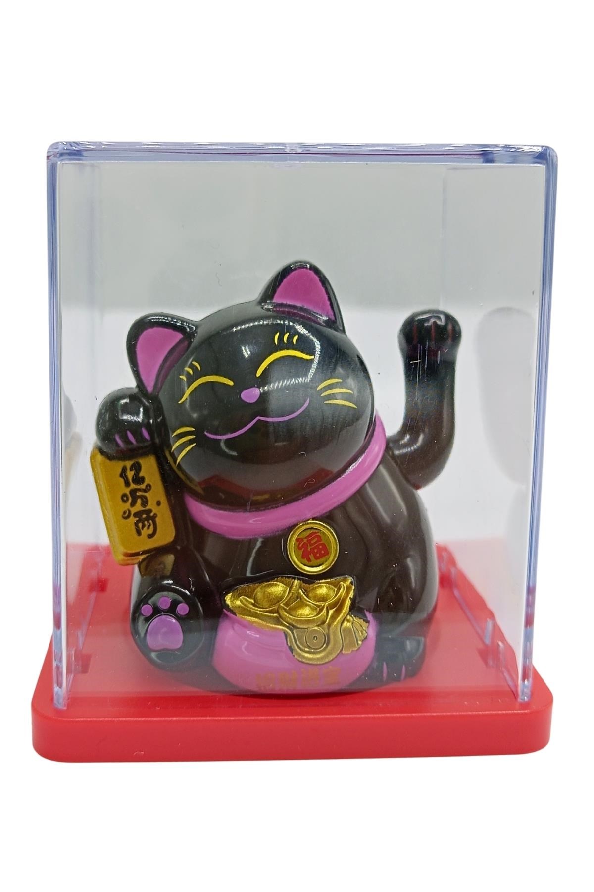 JaponyaDünyadan HediyelerDNY-HDY4527Y6SYH06Keskin Hediyelik Eşya Ve TekstilManeki Neko El Sallayan Mini Şans Kedisi Siyah Solar Güneş Enerjili 5x5cm Y6SYH06
