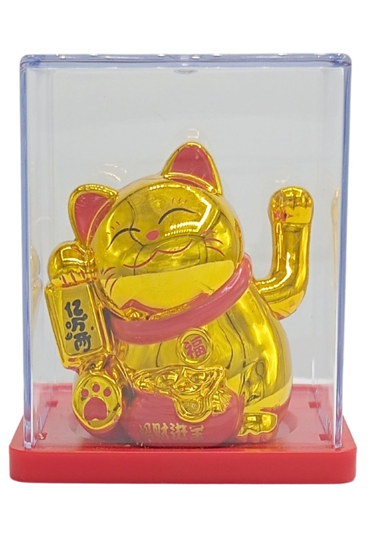 JaponyaDünyadan HediyelerDNY-HDY4527Y7GLD07Keskin Hediyelik Eşya Ve TekstilManeki Neko El Sallayan Mini Şans Kedisi Gold Solar Güneş Enerjili 5x5cm Y7GLD07