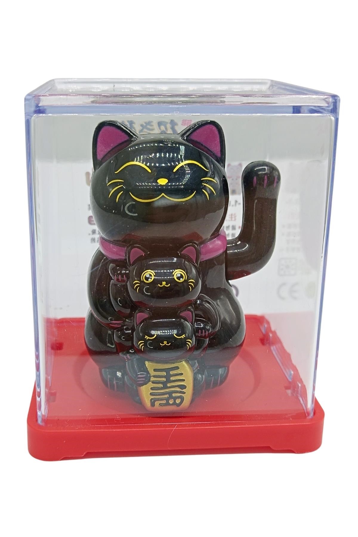 JaponyaDünyadan HediyelerDNY-HDYDGNF10SYH10Keskin Hediyelik Eşya Ve TekstilManeki Neko El Sallayan Mini Şans Kedisi Siyah Solar Güneş Enerjili 5x5cm F10SYH10