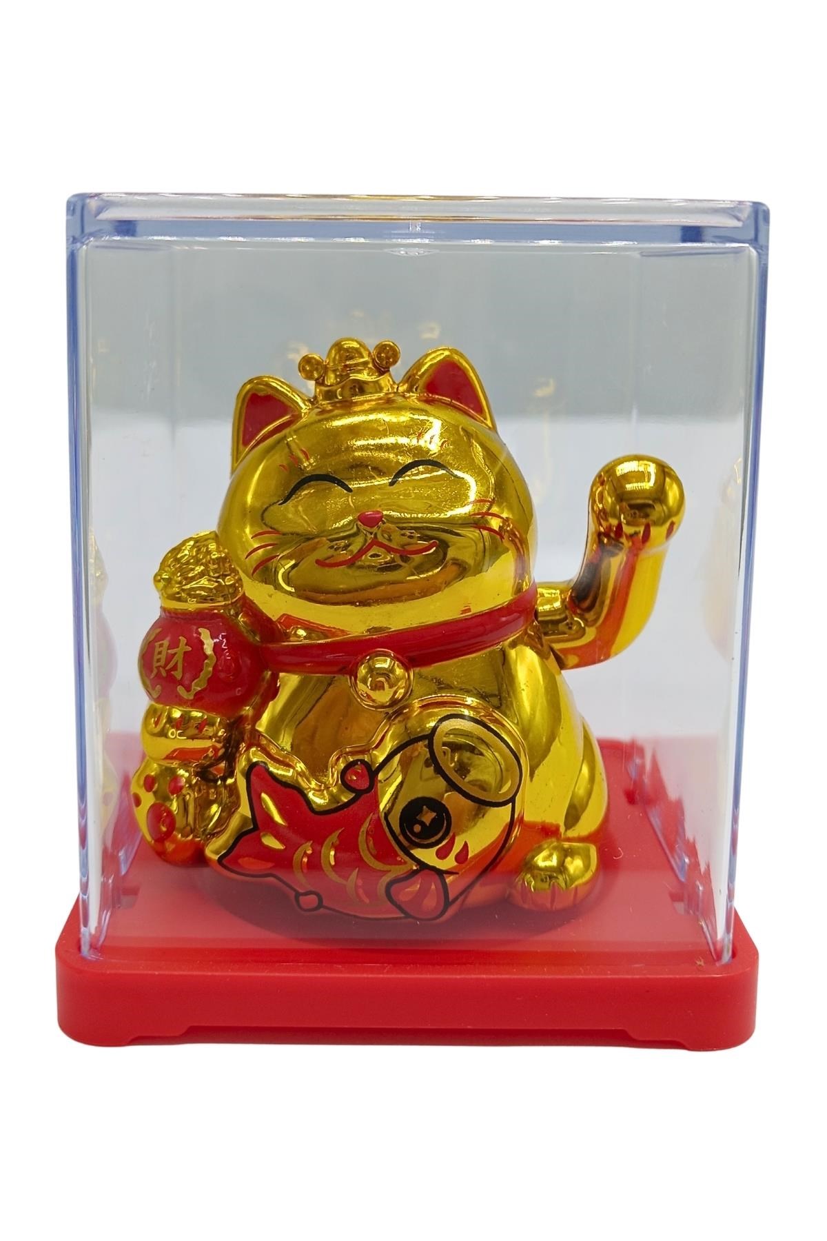 JaponyaDünyadan HediyelerDNY-HDYDGNF9GLD09Keskin Hediyelik Eşya Ve TekstilManeki Neko El Sallayan Mini Şans Kedisi Gold Solar Güneş Enerjili 5x5cm F9GLD09