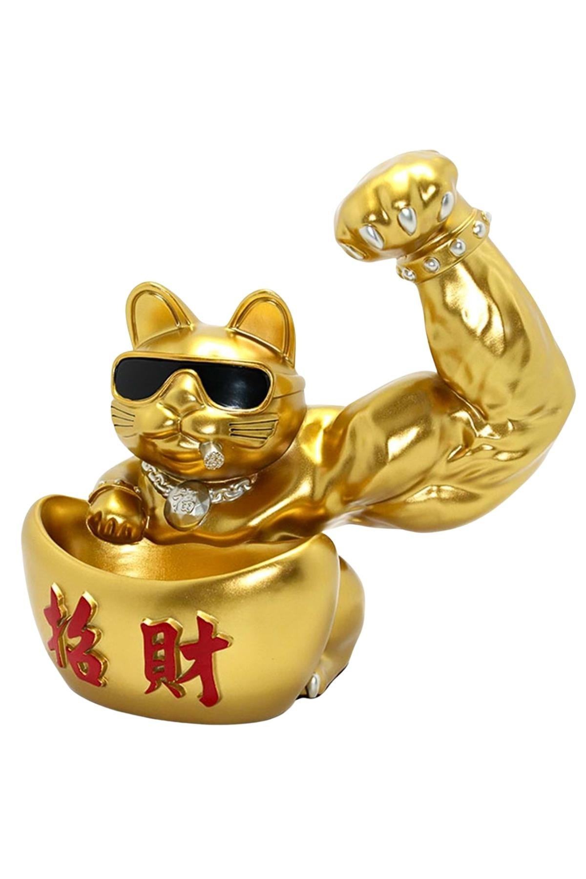 JaponyaDünyadan HediyelerDNY-HDYKSKALK2277Keskin Hediyelik Eşya Ve TekstilJapon Maneki Neko Şanslı Kedi Figürü Reçine No.4 30x30cm