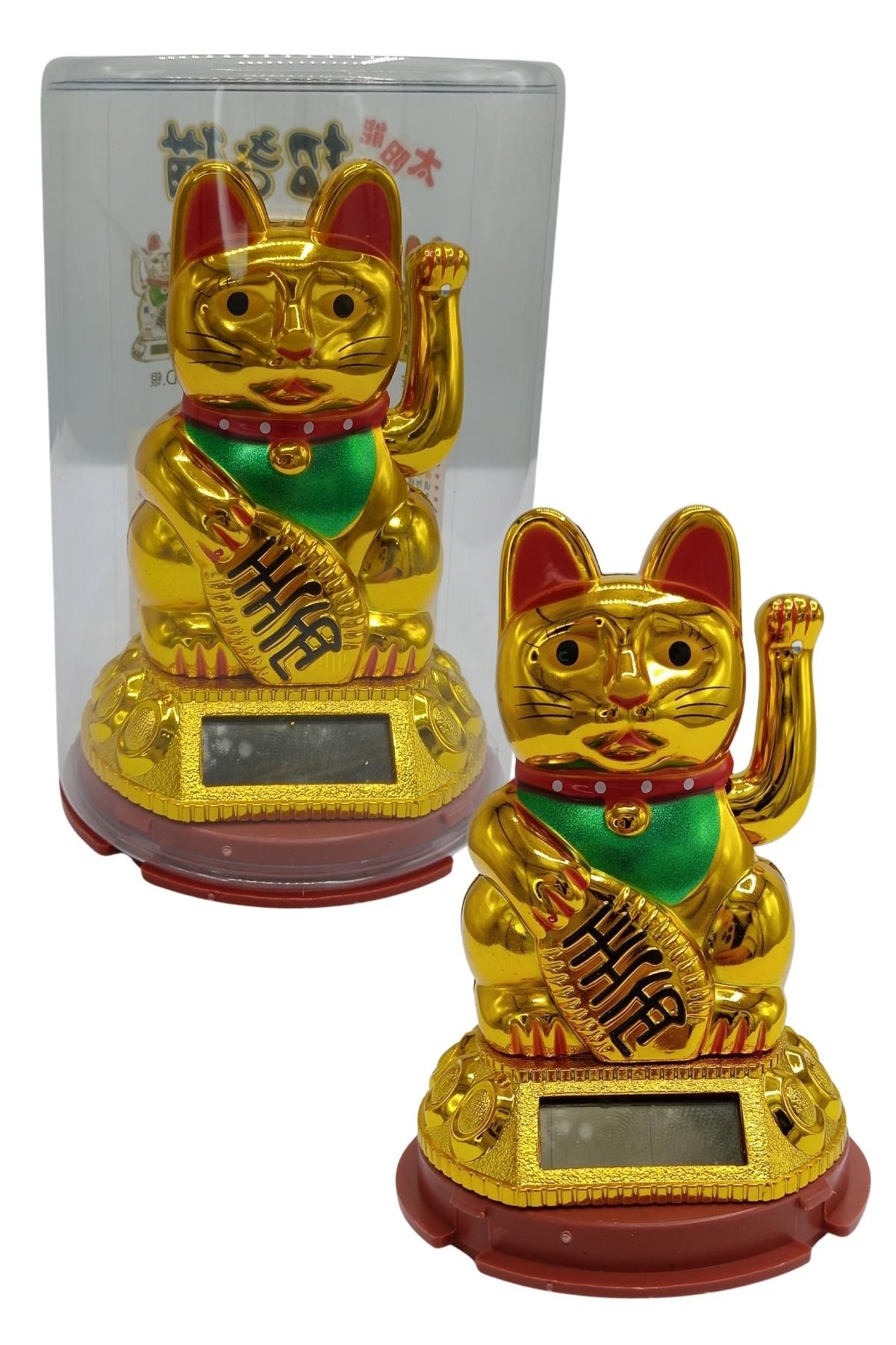JaponyaDünyadan HediyelerDNY-HDYNEKO2931ALTKeskin Hediyelik Eşya Ve TekstilManeki Neko El Sallayan Şans Kedisi Gold Solar Güneş Enerjili 6x10cm NO7ALT
