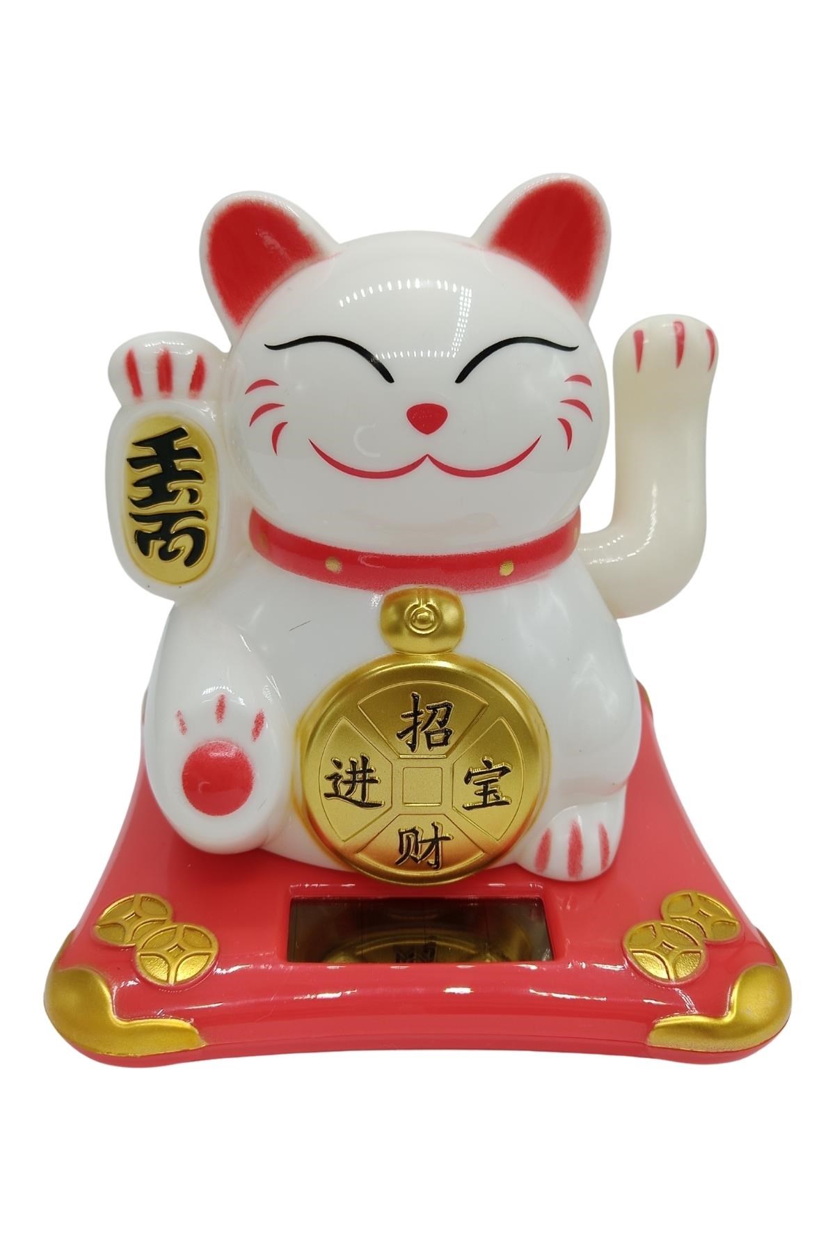 JaponyaDünyadan HediyelerDNY-HDYNEKO4523B01Keskin Hediyelik Eşya Ve TekstilManeki Neko El Sallayan Şans Kedisi Beyaz Solar Güneş Enerjili 10x10cm NO4B01